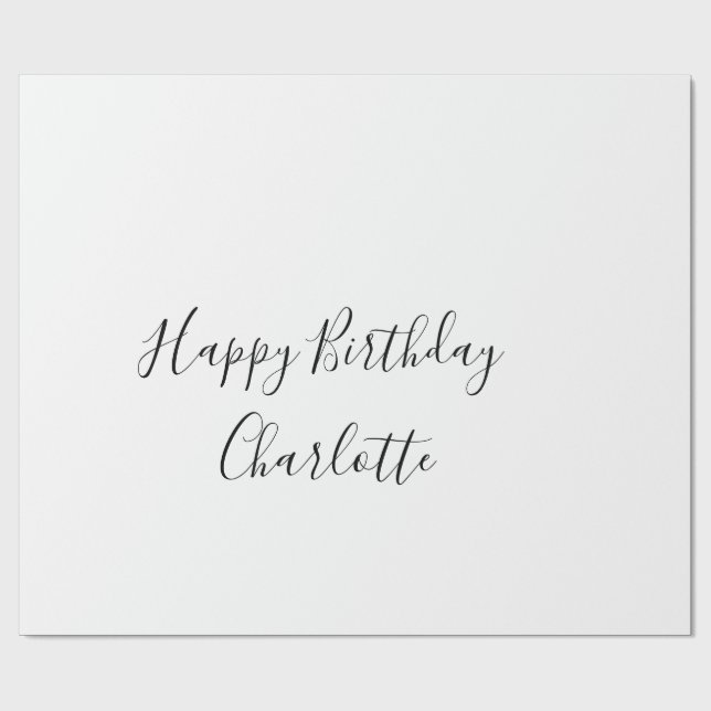 Papel De Presente SIMPLES MINIMAL.CUTE ADICIONE NOME BEBÊ aniversári (Aberto)