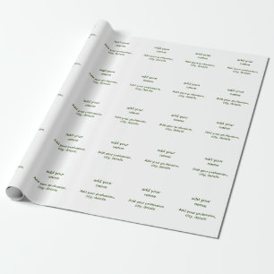 Papel De Presente Simples minimal verde adicione seu texto nome foto