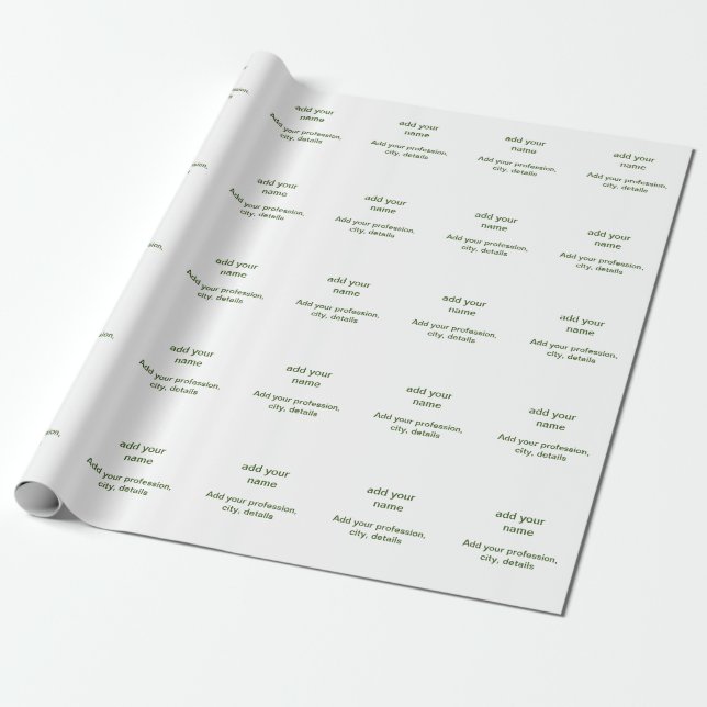 Papel De Presente Simples minimal verde adicione seu texto nome foto (Desenrolado)