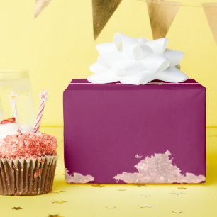 Papel De Presente simples personalizados rosa roxo brilho adicione s
