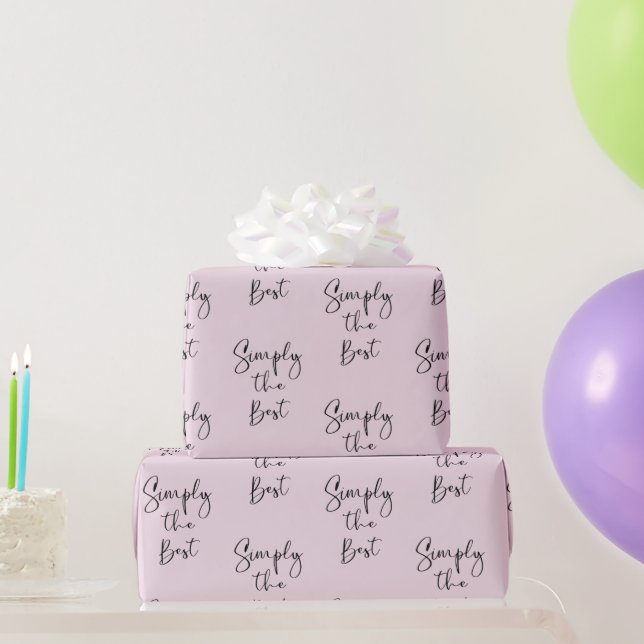 Papel De Presente Simplesmente a Melhor Cota Rosa Claro  (Presentes para festas)