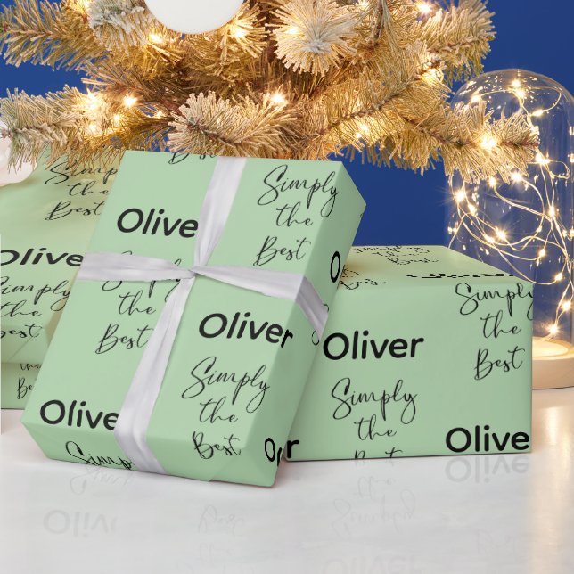 Papel De Presente Simplesmente a Melhor Luz Verde Personalizada (Feriados)