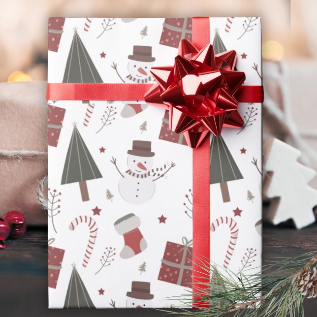 Papel De Presente Simplesmente Clássico Natal Country Nostálgico  (Simply Classic Country Christmas Nostalgic Wrapping Paper)