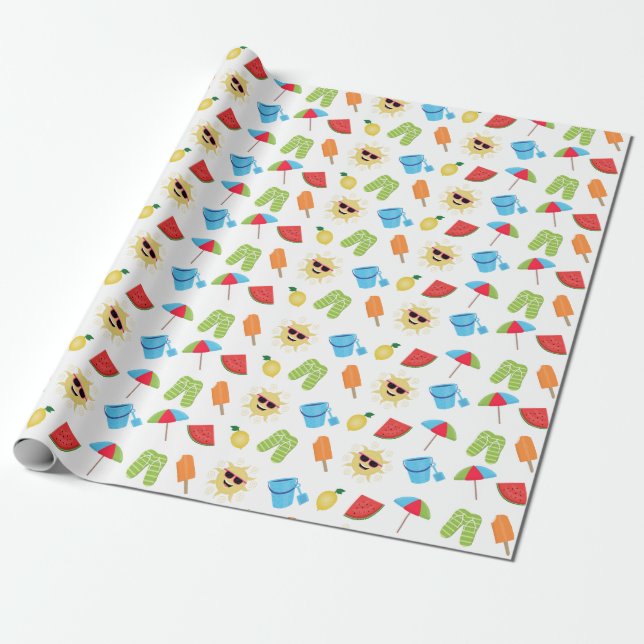 Papel De Presente Simplesmente Verão (Desenrolado)