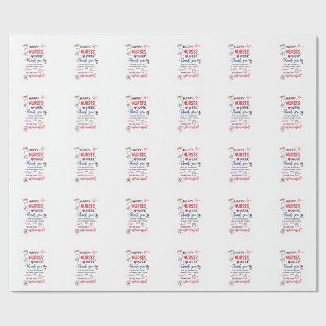 Papel De Presente Sinal da Semana da Enfermeira Agradecimento Imprim (Barra)