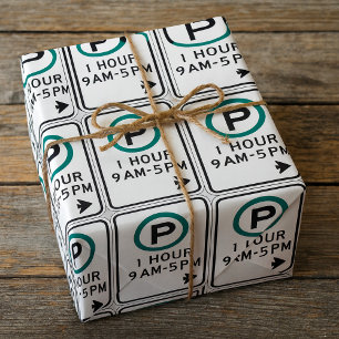 Papel De Presente Sinal De 1 Hora De Estacionamento Para Zonas De Es