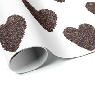 Papel De Presente Sinal de caixa de madeira de coração de café