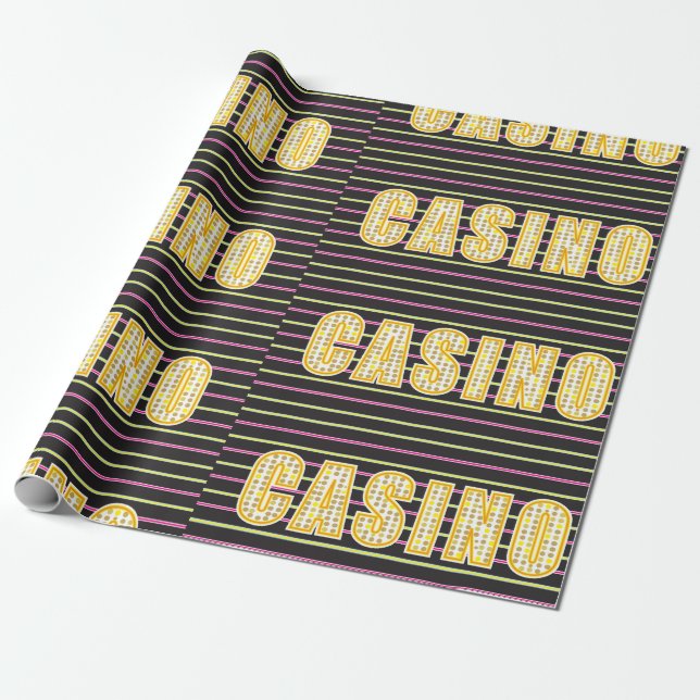 Papel De Presente Sinal de Casino (Desenrolado)