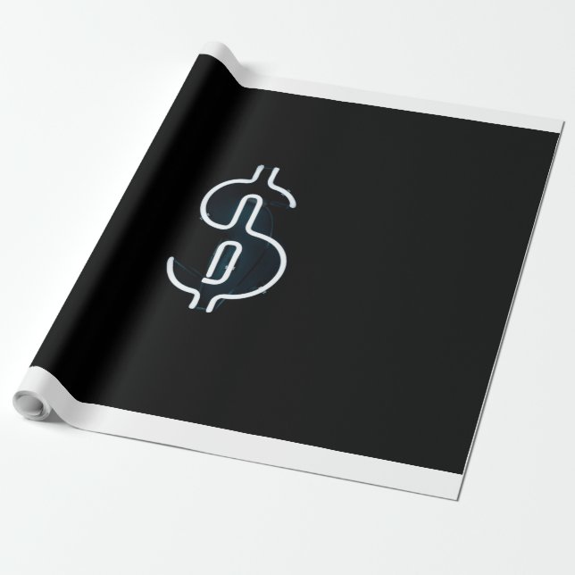 Papel De Presente Sinal de dólar neonário (Desenrolado)