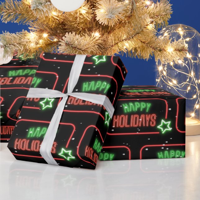 Papel De Presente Sinal de Neve Feliz Feriados (Feriados)