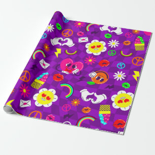 Papel De Presente Sinal de paz dos namorados dos anos 60