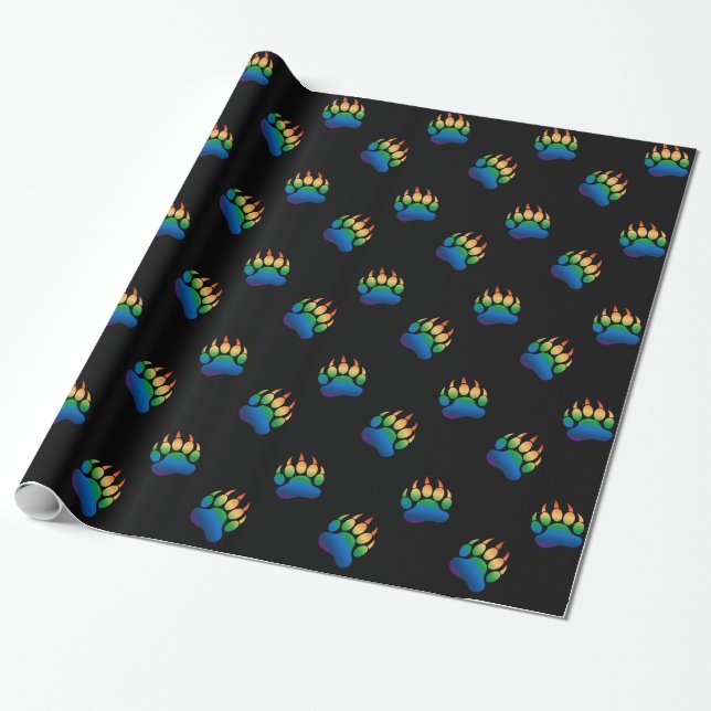Papel De Presente Sinalizador Arco-Íris de Gradação gay BEAR (Desenrolado)