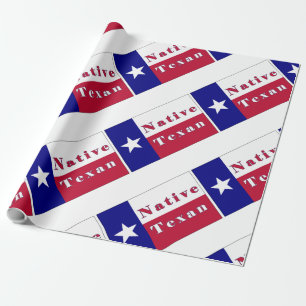 Papel De Presente Sinalizador de Estrela Única do Texano Nativo