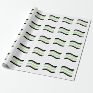 Papel De Presente Sinalizador de Onda do Orgulho de Agender
