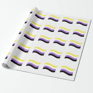 Papel De Presente Sinalizador de Onda Não Binário