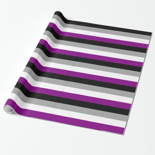 Papel De Presente Sinalizador de Orgulho Asexual (Desenrolado)