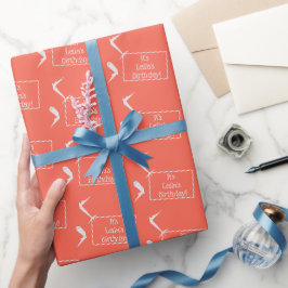 Papel De Presente Sinalizador do avião e nome, Aniversário de crianç