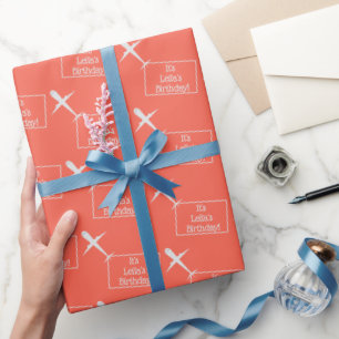 Papel De Presente Sinalizador do avião e nome, Aniversário de crianç
