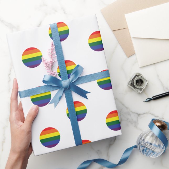 Papel De Presente Sinalizador do Orgulho Arco-Íris LGBT (Presentear)