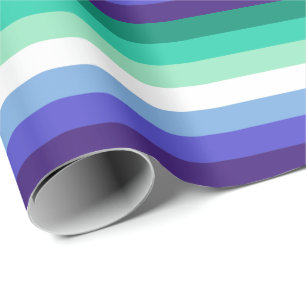 Papel De Presente Sinalizador do Orgulho de Gay Mens (Azure & Blue)