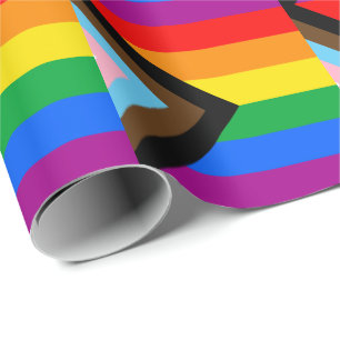 Papel De Presente Sinalizador do Orgulho de Progresso LGBTQ+