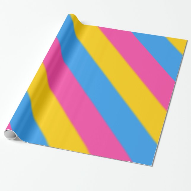 Papel De Presente Sinalizador do Orgulho Pansexual de Queda (Desenrolado)
