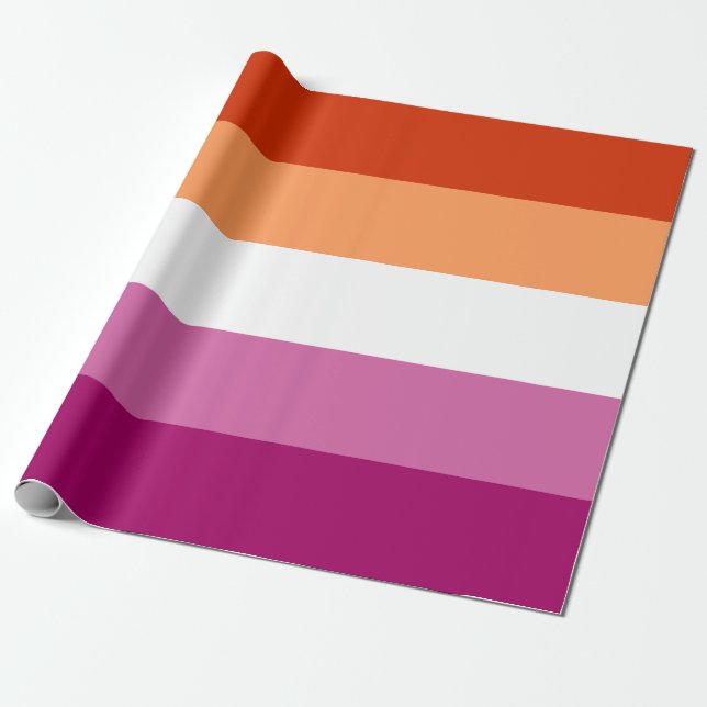 Papel De Presente Sinalizador LGBTQ do Orgulho Lésbico (Desenrolado)