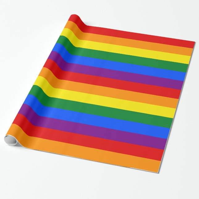 Papel De Presente Sinalizador Orgulho gay do arco-íris LGBT (Desenrolado)