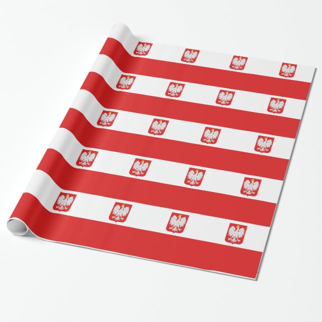 Papel De Presente sinalizador Polônia (Desenrolado)