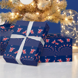Papel De Presente Sinalizador Red and White Star da Nova Zelândia 4