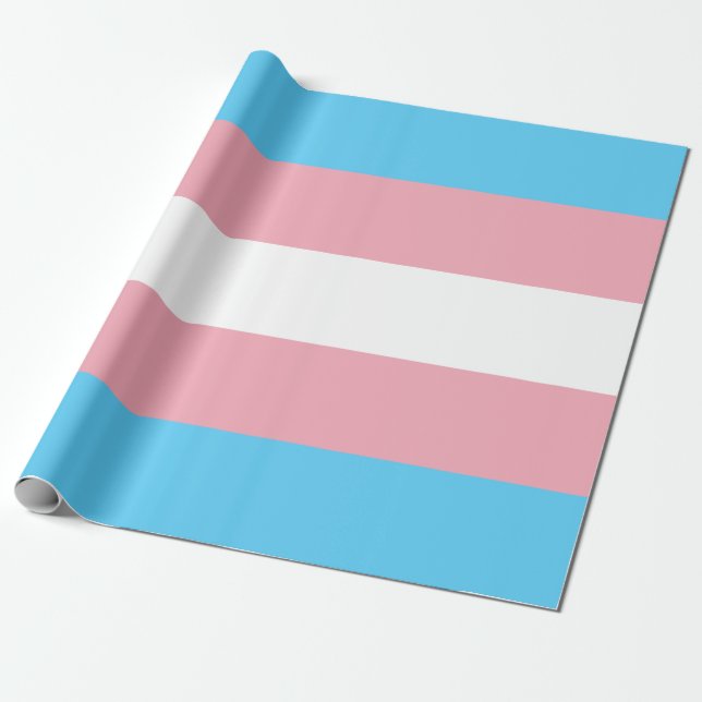 Papel De Presente Sinalizador Trans Pride (Orgulho Transgênero) (Desenrolado)