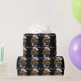 Papel De Presente Sino de Natal fofo em Arte de Linha