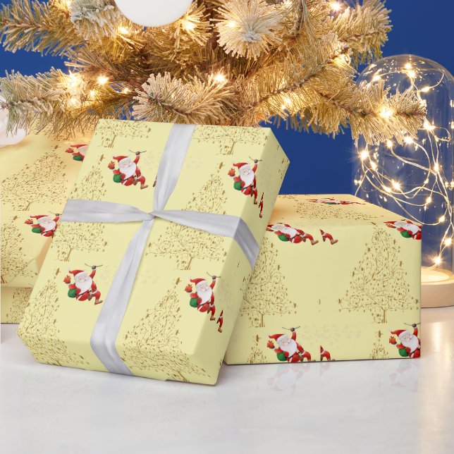 Papel De Presente Sino de Natal fofo em Arte de Linha (Feriados)