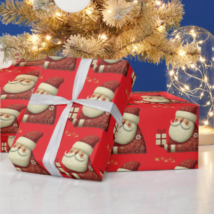 Papel De Presente Sino de Natal fofo em Arte de Linha