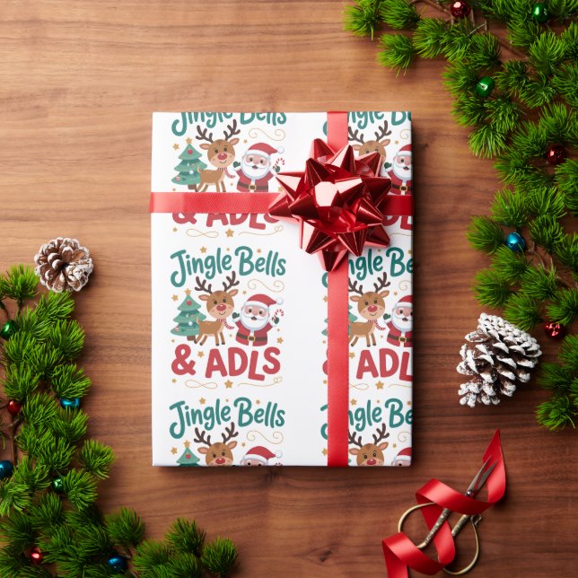 Papel De Presente Sinos Bells Terapia Ocupacional ADLS Rena OT (Presente de Natal)