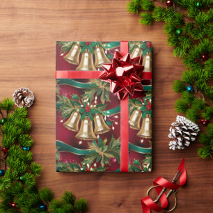 Papel De Presente Sinos de Natal
