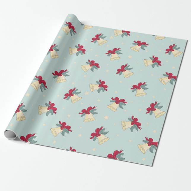 Papel De Presente Sinos de Natal Estão Tocando - (Desenrolado)