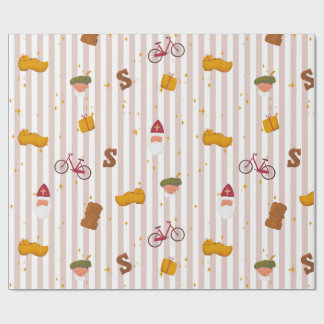 Papel De Presente Sint and Piet Themed Wrapping Paper