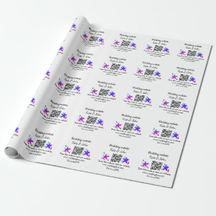 Papel De Presente site de casamento simples minimal QR code adicione