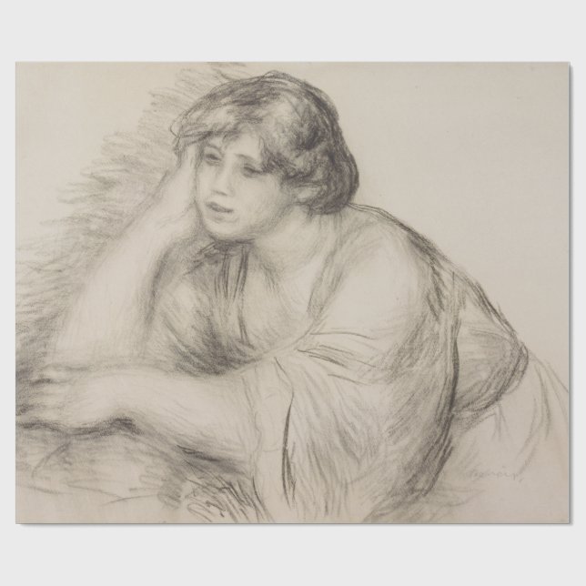 Papel De Presente Sitting Girl (por Pierre-Auguste Renoir) (Aberto)
