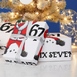 Papel De Presente Six Seven 67 6 7 6-7 Meme Santa Dubbing Christmas