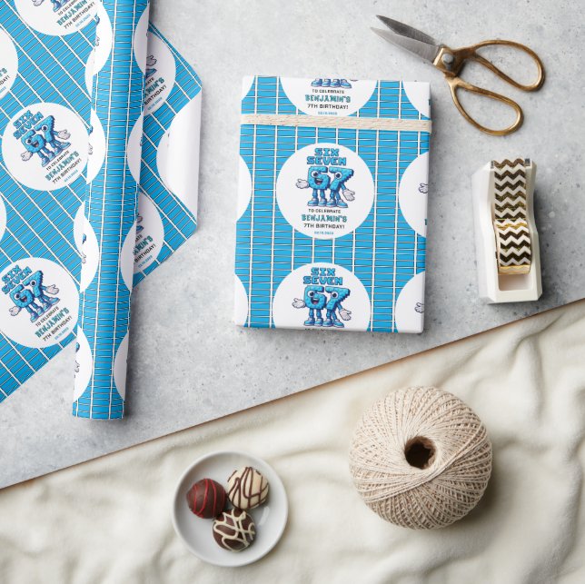 Papel De Presente Six Seven Meme 7th Birthday | Funny Trendy (Artesanato)