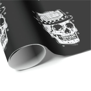 Papel De Presente Ska Totenkopf mit Hut Jazz Musikstil