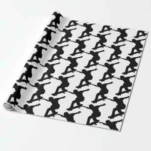 Papel De Presente Skateboard Skateboard Skater Diversão Silhouket