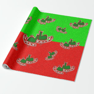 Papel De Presente Skates de gelo de Natal -
