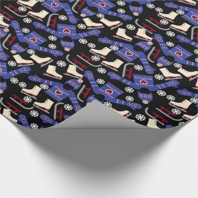 Papel De Presente Skates e suéteres de inverno em preto (Ponta)