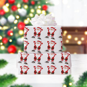 Papel De Presente Skating Santa Claus