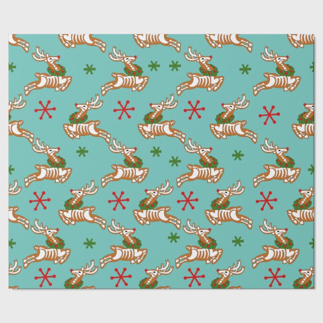 Papel De Presente Skeleton Reindeer Gingerpão homem (Barra)