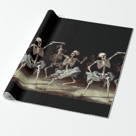 Papel De Presente Skeletons Gothic Weding Dançando