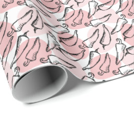 Papel De Presente Sketch Chile Peppers em Rosa